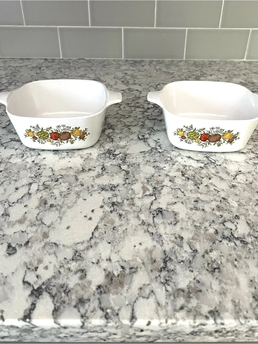 TWO VINTAGE MCM CORNINGWARE 